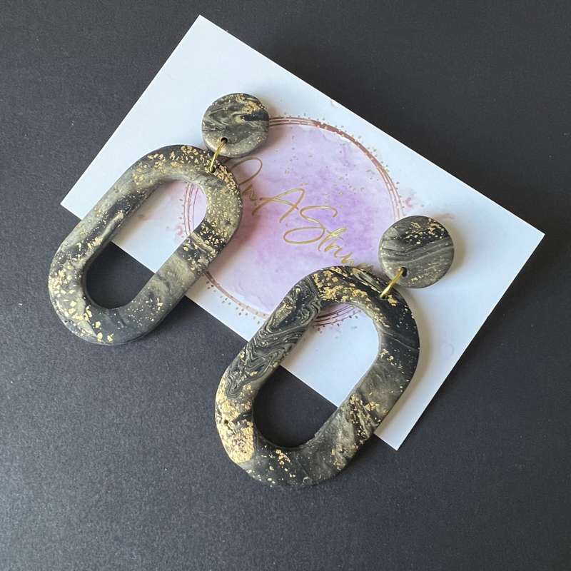 Gold polymer store clay earrings